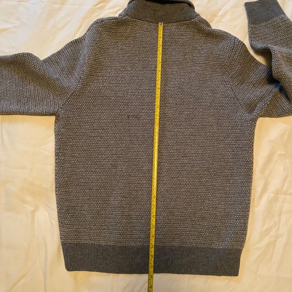 J. Crew Gray Lambswool Shawl Collar Sweater, Size L - Picture 4 of 7